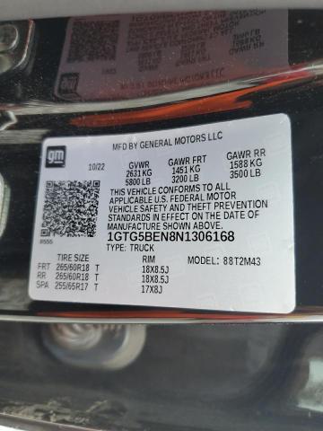2022 GMC CANYON ELE 1GTG5BEN8N1306168