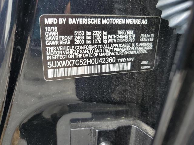 2017 BMW X3 XDRIVE3 - 5UXWX7C52H0U42360