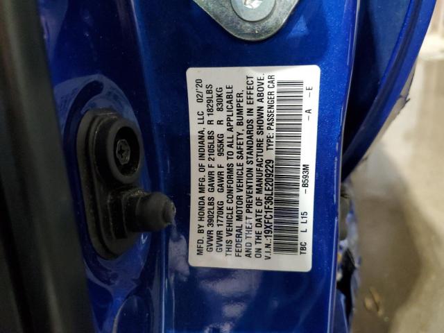 2020 HONDA CIVIC EX 19XFC1F36LE209229