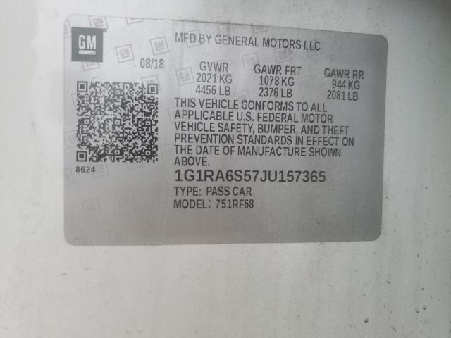 2018 CHEVROLET VOLT LT - 1G1RA6S57JU157365