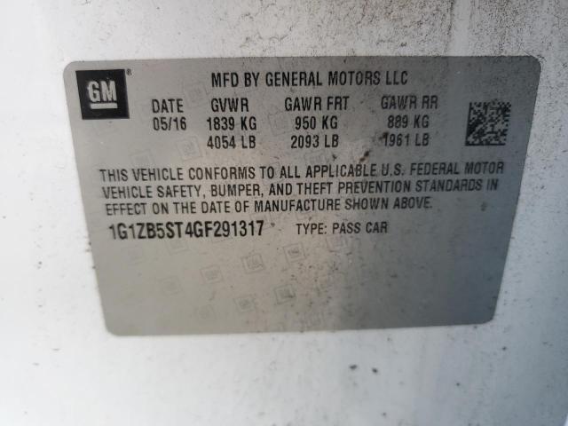 2016 CHEVROLET MALIBU LS - 1G1ZB5ST4GF291317