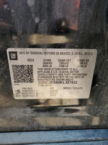 2019 CHEVROLET TRAX LS 3GNCJKSB0KL327922