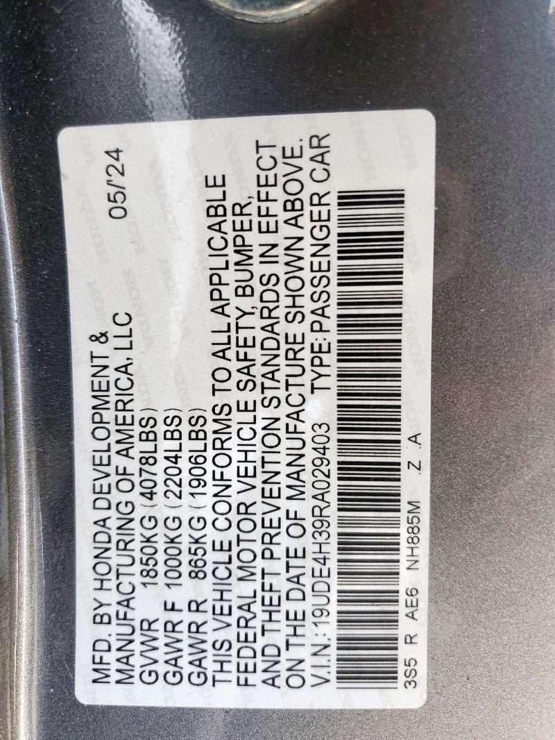 2024 ACURA INTEGRA A- - 19UDE4H39RA029403
