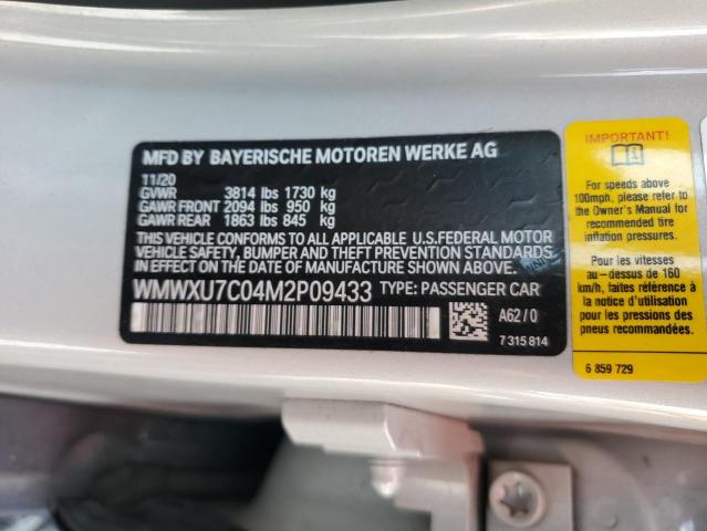 2021 MINI COOPER WMWXU7C04M2P09433