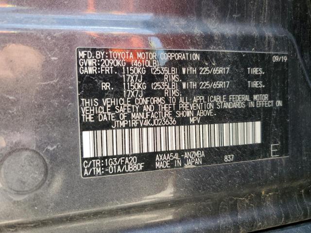 2019 TOYOTA RAV4 XLE JTMP1RFV4KJ023636