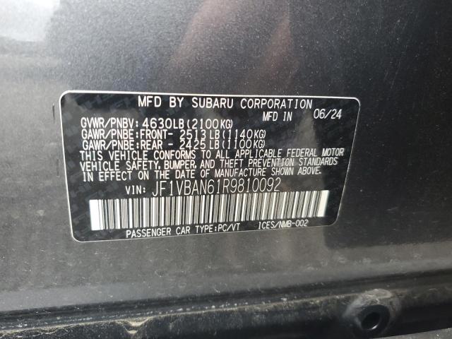 2024 SUBARU WRX LIMITE JF1VBAN61R9810092