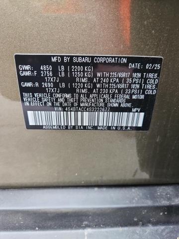 2025 SUBARU OUTBACK PR 4S4BTACC4S3222677
