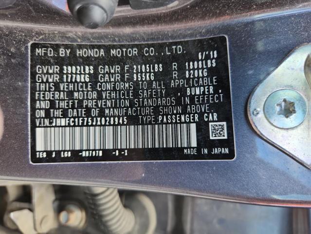 2018 HONDA CIVIC EXL - JHMFC1F75JX028945
