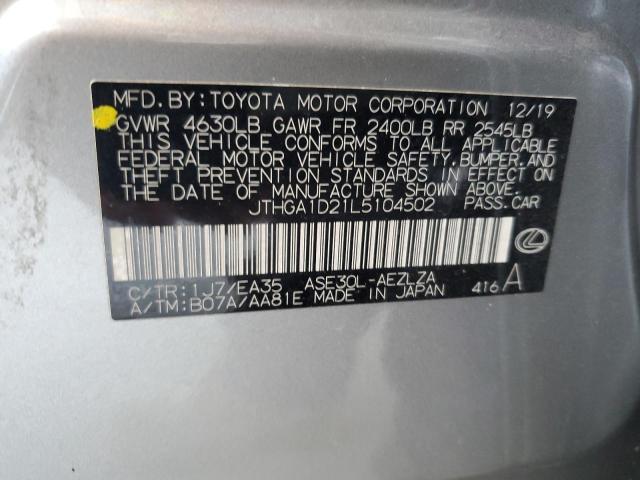 2020 LEXUS IS 300 F S JTHGA1D21L5104502