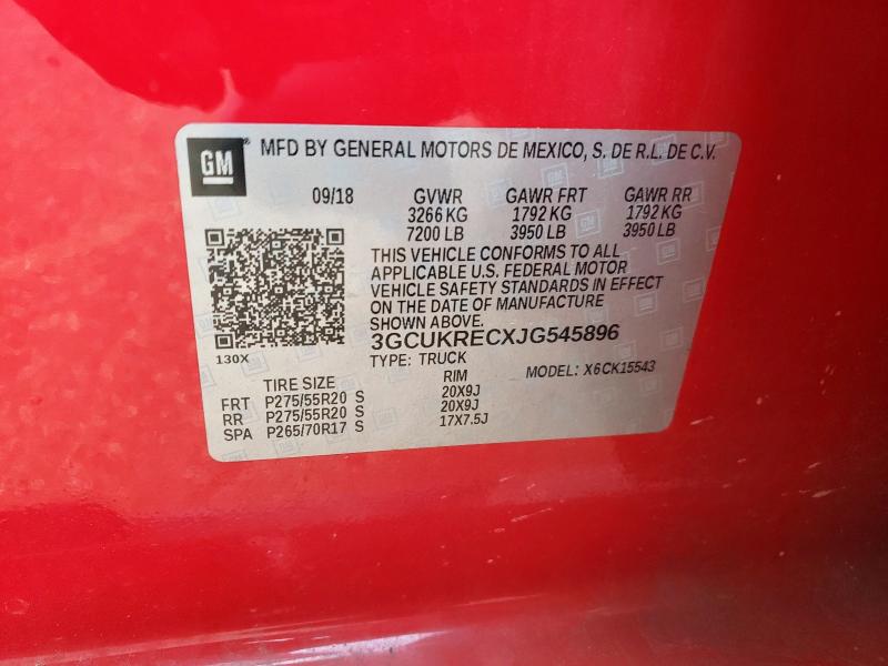 2018 CHEVROLET SILVERADO - 3GCUKRECXJG545896
