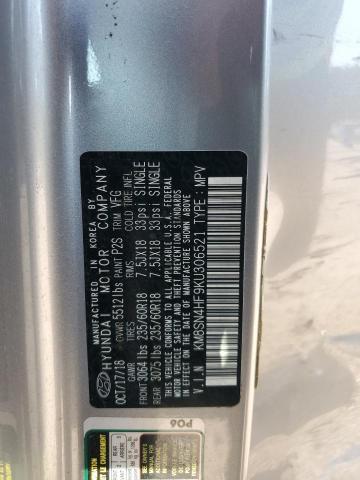 2019 HYUNDAI SANTA FE X KM8SN4HF9KU306521