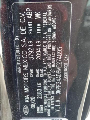 2021 KIA FORTE FE - 3KPF24AD8ME274895