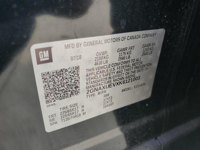 2019 CHEVROLET EQUINOX LT 2GNAXUEVXK6121003
