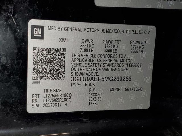 2021 GMC SIERRA K15 - 3GTU9AEF5MG269266