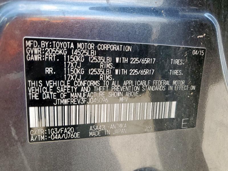 2015 TOYOTA RAV4 XLE - JTMWFREV3FJ045096