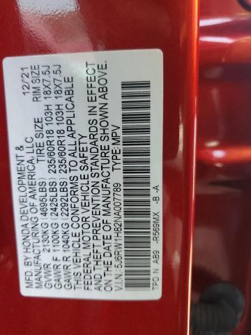 2022 HONDA CR-V EXL 5J6RW1H82NA007789