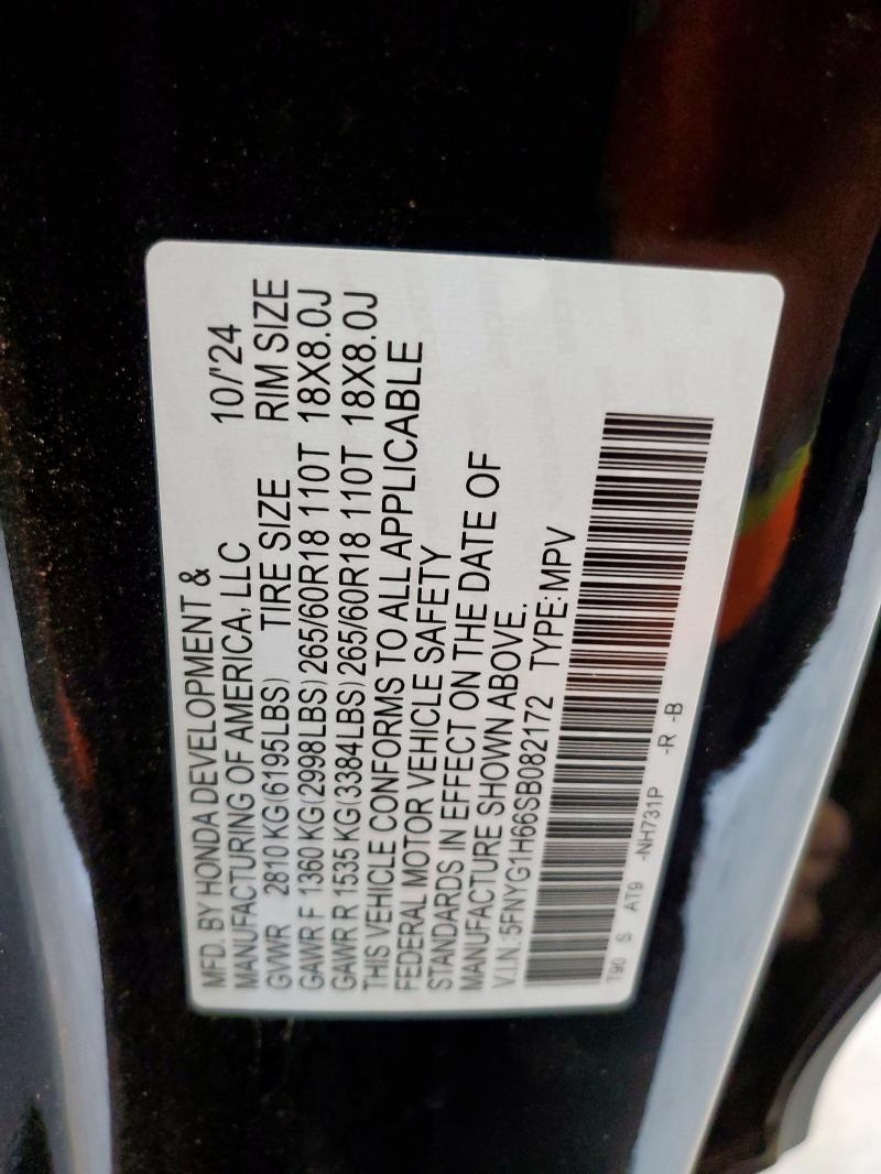 2025 HONDA PILOT TRAI 5FNYG1H66SB082172