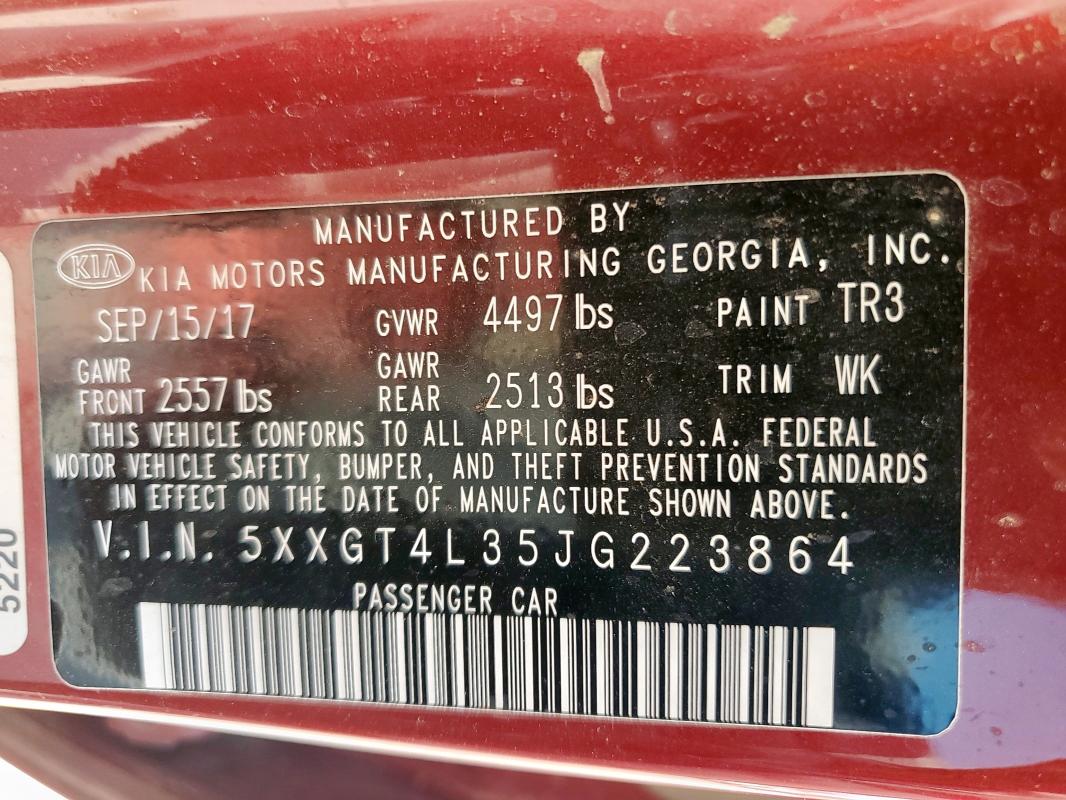 2018 KIA OPTIMA LX 5XXGT4L35JG223864