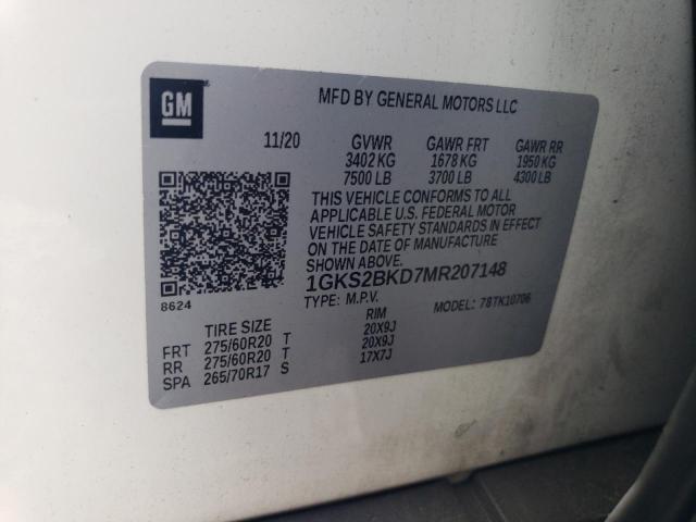 2021 GMC YUKON SLT 1GKS2BKD7MR207148
