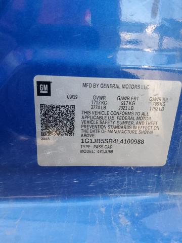 2020 CHEVROLET SONIC LS 1G1JB5SB4L4100988
