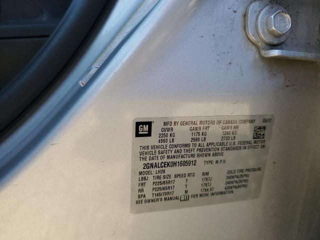2017 CHEVROLET EQUINOX LT 2GNALCEK0H1605912