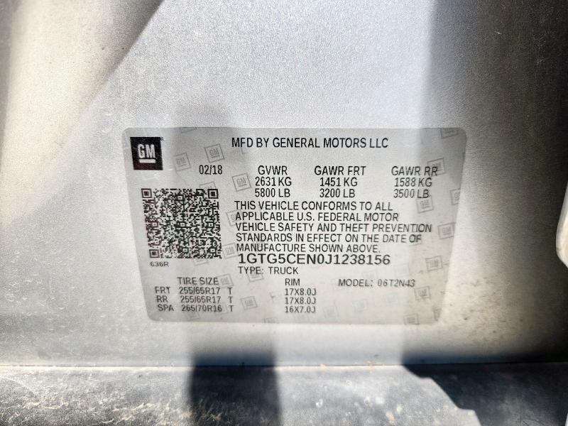 2018 GMC CANYON SLE 1GTG5CEN0J1238156