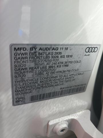2019 AUDI Q8 PREMIUM WA1AVAF17KD015015