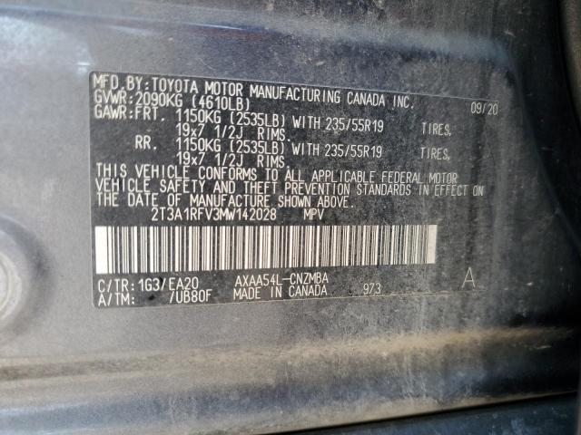 2021 TOYOTA RAV4 XLE P 2T3A1RFV3MW142028