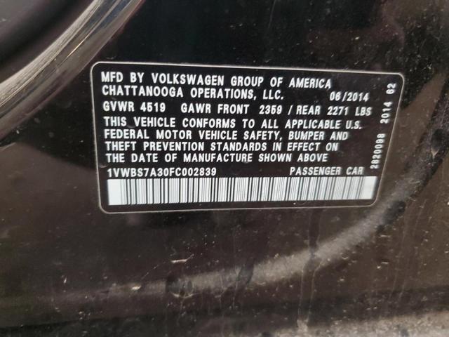 2015 VOLKSWAGEN PASSAT SE 1VWBS7A30FC002839