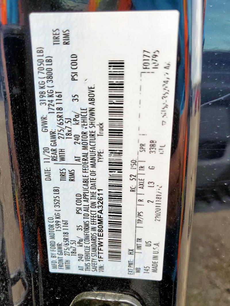 2021 FORD F150 SUPER - 1FTFW1E80MFA32611