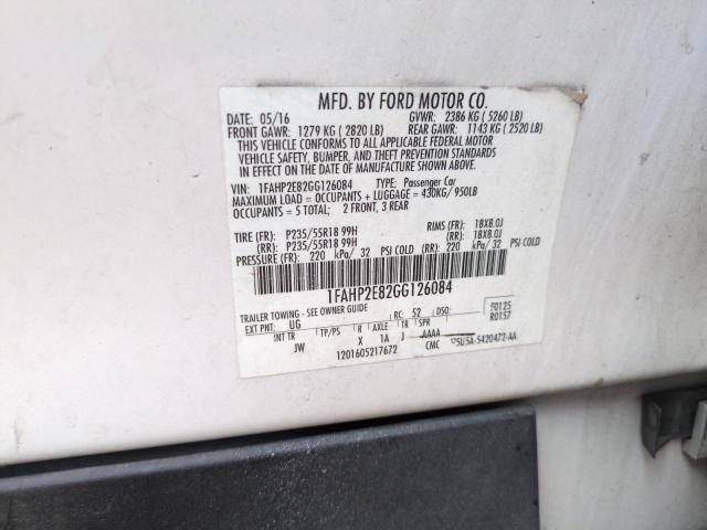 2016 FORD TAURUS SEL #3168966952