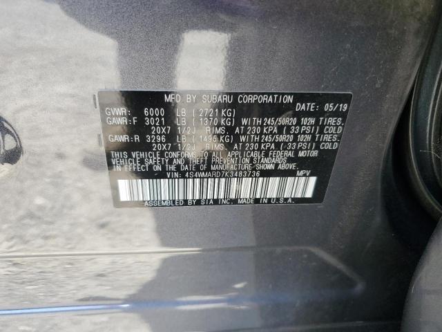2019 SUBARU ASCENT TOU 4S4WMARD7K3483736