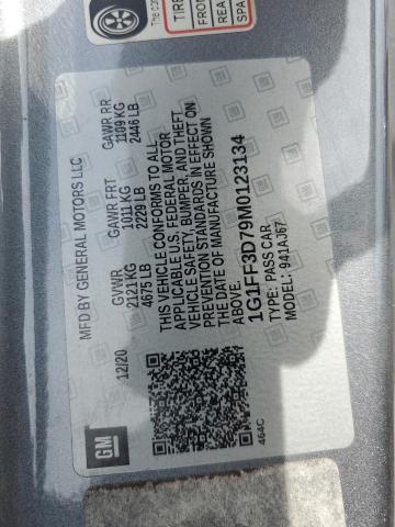 2021 CHEVROLET CAMARO LZ 1G1FF3D79M0123134