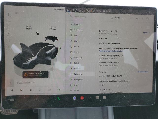 2025 TESLA MODEL 3 5YJ3E1EAXSF949307