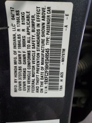 2017 HONDA CIVIC LX 19XFC2F56HE049545