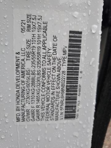 2022 HONDA ODYSSEY EL 5FNRL6H98NB022728