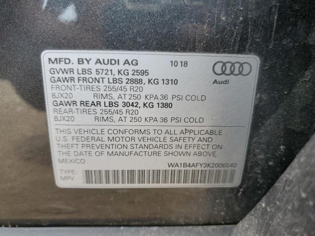 2019 AUDI SQ5 PREMIU WA1B4AFY3K2006540