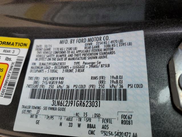 2016 LINCOLN MKZ 3LN6L2J91GR623031
