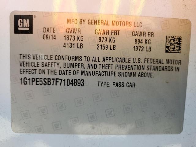 2015 CHEVROLET CRUZE 1G1PE5SB7F7104893