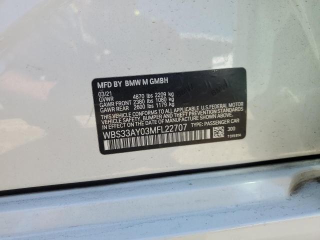 2021 BMW M3 COMPETI WBS33AY03MFL22707