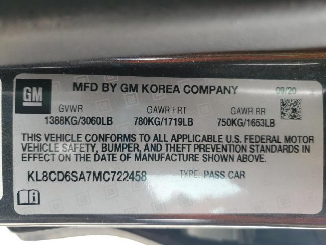 2021 CHEVROLET SPARK 1LT KL8CD6SA7MC722458