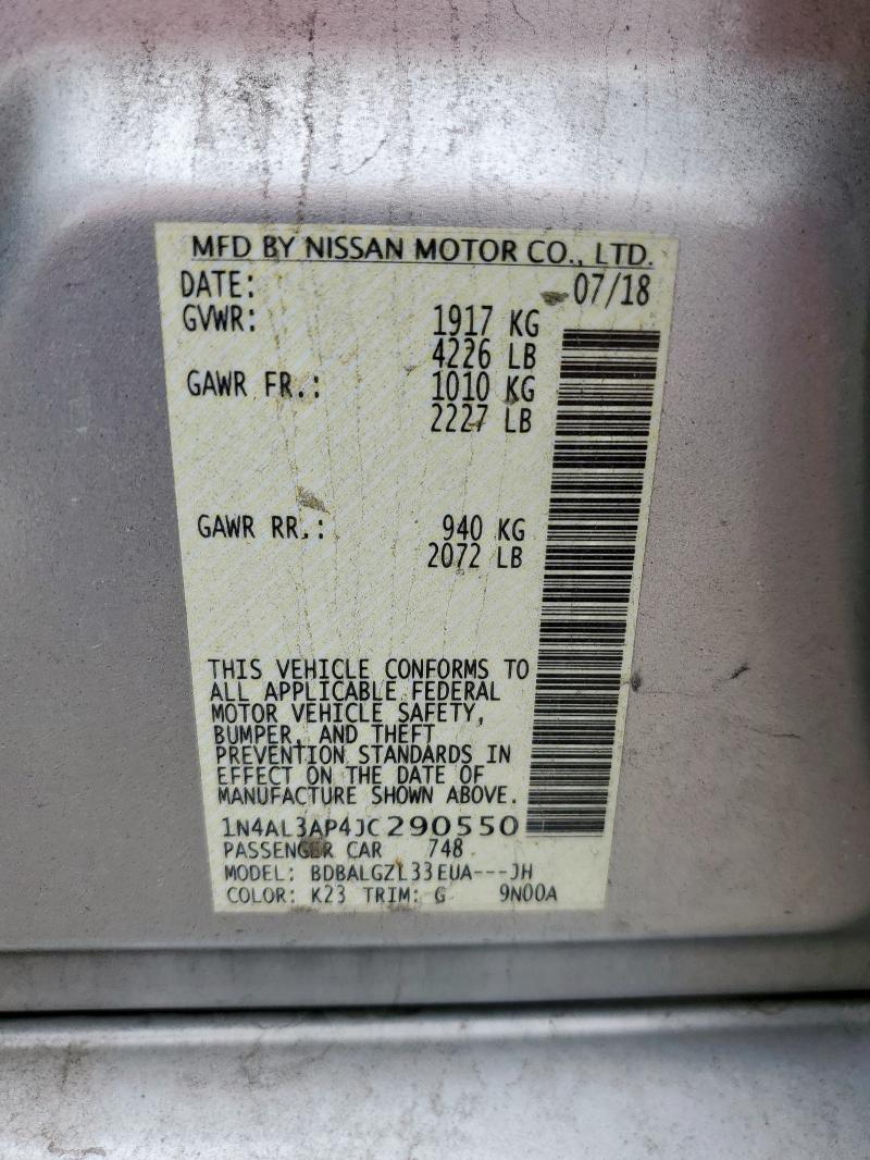2018 NISSAN ALTIMA 2.5 - 1N4AL3AP4JC290550