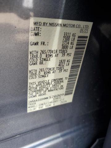 2021 NISSAN TITAN SV - 1N6AA1ED4MN526009