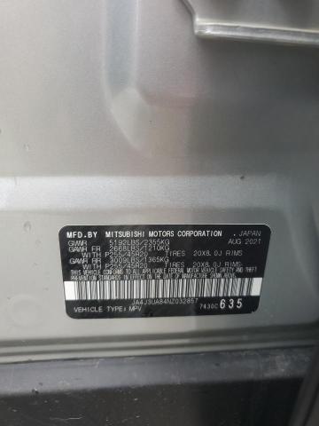 2022 MITSUBISHI OUTLANDER JA4J3UA84NZ032857