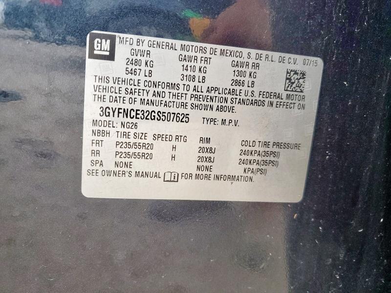 2016 CADILLAC SRX PERFOR - 3GYFNCE32GS507625