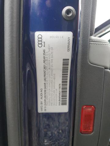 2019 AUDI S4 PREMIUM WAUB4AF44KA119676