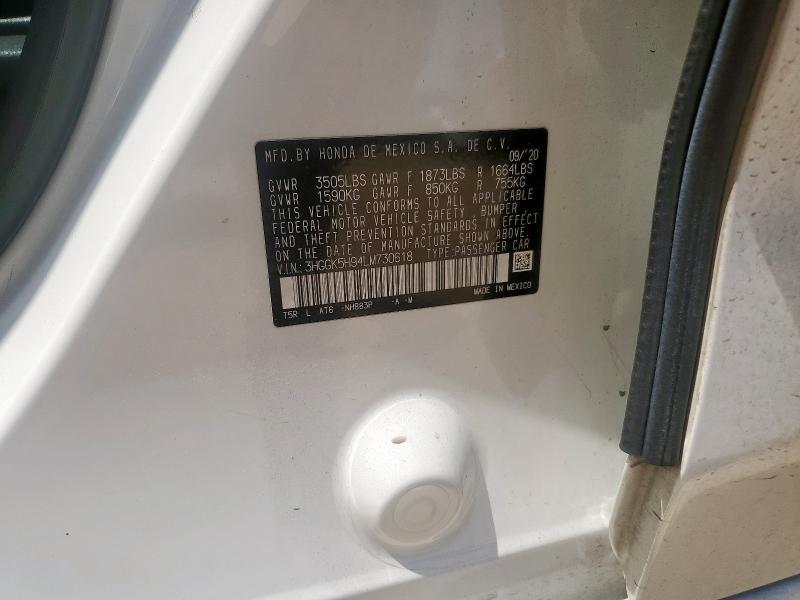 2020 HONDA FIT EXL 3HGGK5H94LM730618