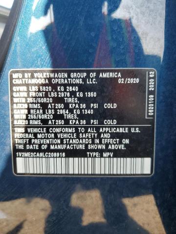 2020 VOLKSWAGEN ATLAS CROS 1V2ME2CA9LC208916