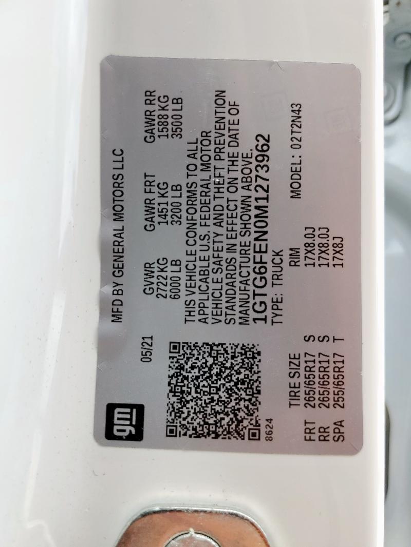 2021 GMC CANYON AT4 1GTG6FEN0M1273962