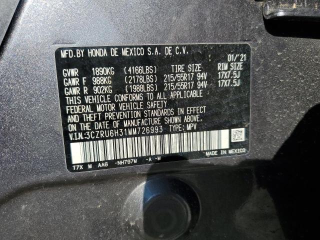 2021 HONDA HR-V LX 3CZRU6H31MM726993